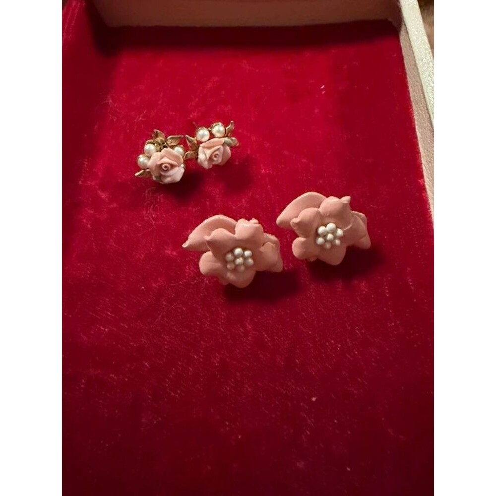Vintage Pink Floral Earring Bundle (2pairs)